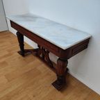 Antieke Franse Sidetable, Haltafel, Bijzettafel Wandconsole Marmer Blad thumbnail 4