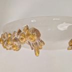 2 Vintage Wandlamp Murano Glas Bowl Goud Hout Regency '70 thumbnail 13
