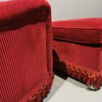 Vintage Deens Boudoir Fauteuil Met Hocker thumbnail 8