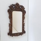 * Antieke Spiegel Houtsnijwerk Spiegel Vintage thumbnail 2