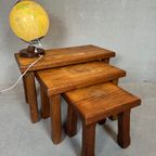 3x Brutalist Nesting Tables – Oak thumbnail 3
