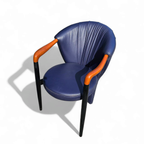 6 X Costantini Arm Chair /dark Blue Leather thumbnail 2