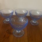 Vintage Set Van 4 Blauwe Glazen Coupes Van Ikea, Made In Italië thumbnail 4