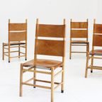 Vintage Italiaanse Eetkamer Stoelen Carlo Scarpa 1970S, Set Van 6 thumbnail 12