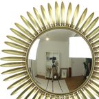 Mid Century Verkoperd Metalen Zonnespiegel Deknudt Convex 54Cm thumbnail 6