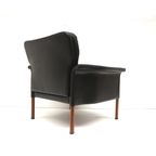 Zwart Leren Deens Design Leren Fauteuil Ontworpen Door Hans Olsen Uit De Jaren '60 thumbnail 3