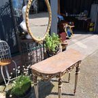 Antieke Console, Sidetable, Wandtafel Met Bijbehorende Spieg thumbnail 4