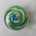 Glazen Presse Papier Ei / Glassculptuur Met Spiraal thumbnail 3