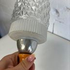 Vintage Tafellamp / Mini Lampje Met Oranje Voet / Chroom thumbnail 7