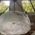 Art Deco Hanglamp, Vintage Albast Plafondlamp thumbnail 3