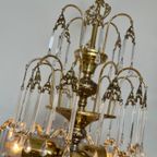 Art Nouveau Stijl Kroonluchter Hanglamp Vintage Staafjes Lamp Kristal Swarovski thumbnail 5