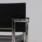 Set Of 2 Italian Modern Saddle Leather And Chromed Steel Chairs 1980S thumbnail 8