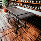 Vintage Industriële Werkbank / Sidetable / Keukeneiland thumbnail 9