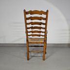 Set Of 4 Oak, Rustic, Farmhouse, Ladderback Dining Chairs With Rush Seats 1960S thumbnail 29