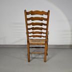 Set Of 4 Oak, Rustic, Farmhouse, Ladderback Dining Chairs With Rush Seats 1960s thumbnail 29