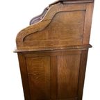 Vintage Amerikaans Rolluikbureau In Massief Eik/retro Bureau thumbnail 12