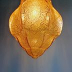 Art Deco Hanglamp In Amberkleurig Gebarsten Glas, 1920-30S thumbnail 9