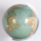 Midcentury Glazen Globe Met Licht Van Columbus Duoerdglobe, Duitsland thumbnail 2