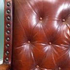 Bijzonder Stoere Vintage Bibliotheekfauteuil Met Studs thumbnail 14