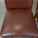 Set Van 4 Luxe En Comfortabele Cognac-kleurige Engelse Stijl Eetkamerstoelen thumbnail 14
