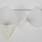 Set 2 Vintage Lumiance Cielo Wandlamp Glas 1980 Italy thumbnail 6