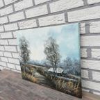 R. De Zaan - Schilderij Winterlandschap thumbnail 4