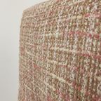 Vintage Teakhouten Fauteuils Nieuwe Stof Roze Beige Creme thumbnail 12