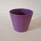 Retro Paarse Bloempot Mand Structuur Kamerplant Pot thumbnail 3