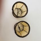 Twee Vintage Papyrus Lampenkappen In Beige En Goud thumbnail 10