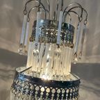 Set Van 2 Kristallen Tafellampen Opaline Vintage Chrome Frame thumbnail 12