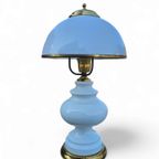 2 X Classic White Opaline Glass Table Lamps 1970s thumbnail 6
