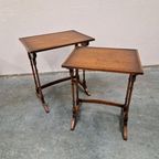 Antieke Mimiset Bijzettafel Set thumbnail 6