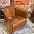 Showroommodel 2X Stoere Industriële Chesterfield Fauteuils In Vintage Cognac Leder thumbnail 5