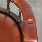 Grote Bruin Lederen Chesterfield Bureaustoel Met Mooie Details thumbnail 9