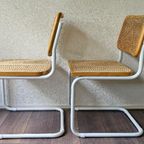 2 Beuken Cesca Stoelen Wit Buisframe Marcel Breuer thumbnail 7