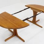 Vintage Deense Ronde Uitschuifbare Eettafel Tafel Massief Teak thumbnail 4
