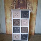 Kleurrijk Ladekast, Apothekerskast, Archiefkast, Afm, 51x37cm En 97cm Hoog. thumbnail 2