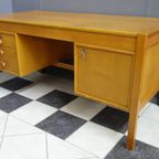 Large Blonde Wood Desk 1960S thumbnail 6