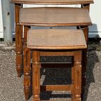 Houten Vintage Nesting Tables Bijzettafels Set Van 3 thumbnail 10