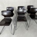 6X Vintage Flötotto Pagholz Stoelen thumbnail 2