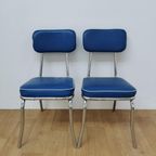 Vintage Mid Century Chroom En Skai Buizen Stoelen thumbnail 14