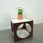 Kubus Space Age Bruine Kunststof Tafel thumbnail 12