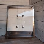 Vintage Lepelrek Met Keramische Tegels In Metalen Behuizing. thumbnail 3