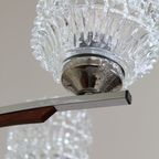 Vintage Plafondlamp, Kroonluchter - Jaren '60, Hout, Glas thumbnail 11