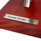 Scale Model Of An Airplane (Silver Plated) - Mounted On Wooden Base - Convair Cv-340 (1951) thumbnail 6