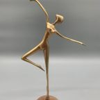 Messing Ballerina Op Koperen Voet 60's thumbnail 2