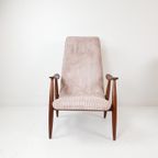 Vintage Louis Van Teeffelen For Webe Chair Licht Roze thumbnail 2