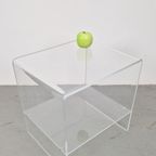 Vintage Design Nachtkastje Side Table Kristal Acryl Italy thumbnail 6