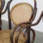 Zeer Elegante, Karaktervolle En Sierlijke Set Van 4 Art Nouveau Thonet Design Bistro Stoelen thumbnail 16