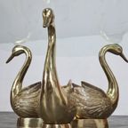 Vintage Brass Swan Coffee Table, France, 1970S thumbnail 3